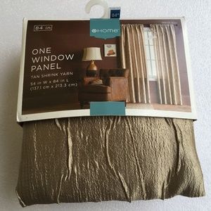 2 tan shrink yarn window curtain panel shiny 54x84